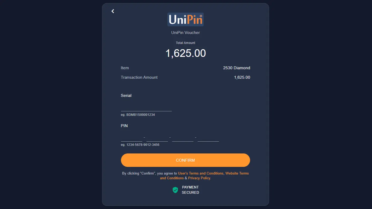 Redeem UniPin Voucher Step 4