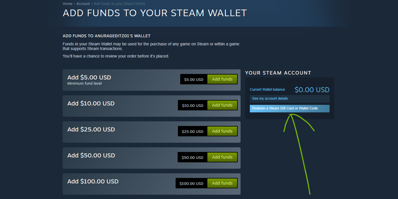 Steam Wallet Redeem Step 2